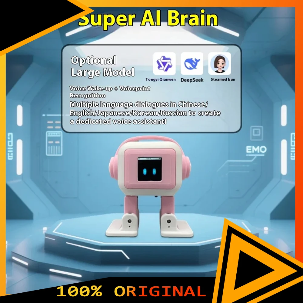 AI EMO روبوت ESP32-S3 التحكم الرئيسي 1.54 بوصة شاشة ذكي روبوت تفاعلي التعرف على بصمات الصوت رفيق للطفل