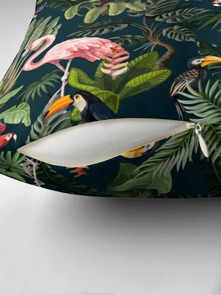 Jungle pattern with toucan, flamingo and parrot Throw Pillow christmas cushions covers Cushions For Children pillow