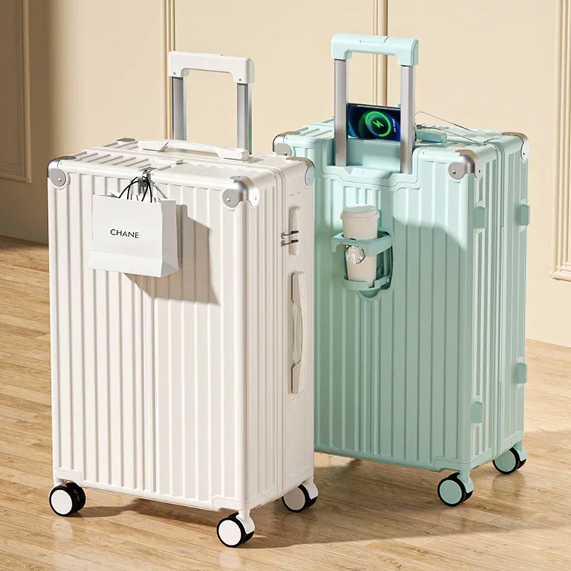 20/22/24 inch reiskoffer rolbagage aluminium frame instaptrolley met wielen handbagage met bekerhouder