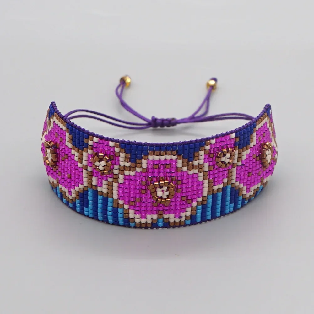 Rice Ball Bracelet  Hand woven  Plum blossom  pattern  Beading  Adjustable  originality  Simplicity  Bohemia  Beaded Bracelet