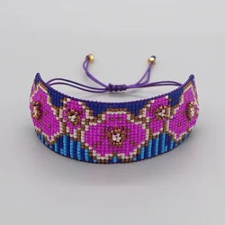 Rice Ball Bracelet  Hand woven  Plum blossom  pattern  Beading  Adjustable  originality  Simplicity  Bohemia  Beaded Bracelet