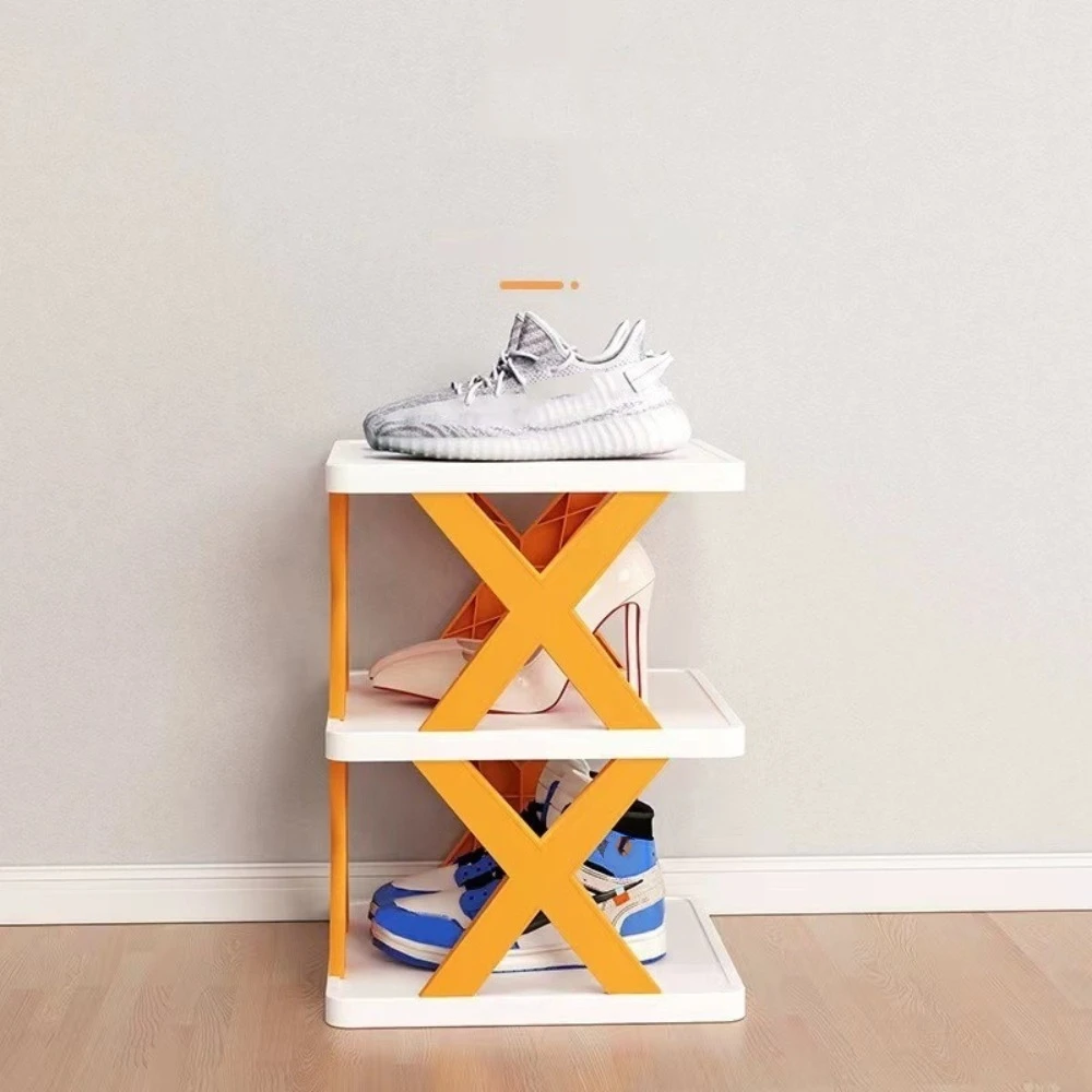 Detachable Folding Shoe Racks X-Shaped Space Saving Multi Layer Simple Shoes Shelf Removable Plastic Shoes Storage Organizer
