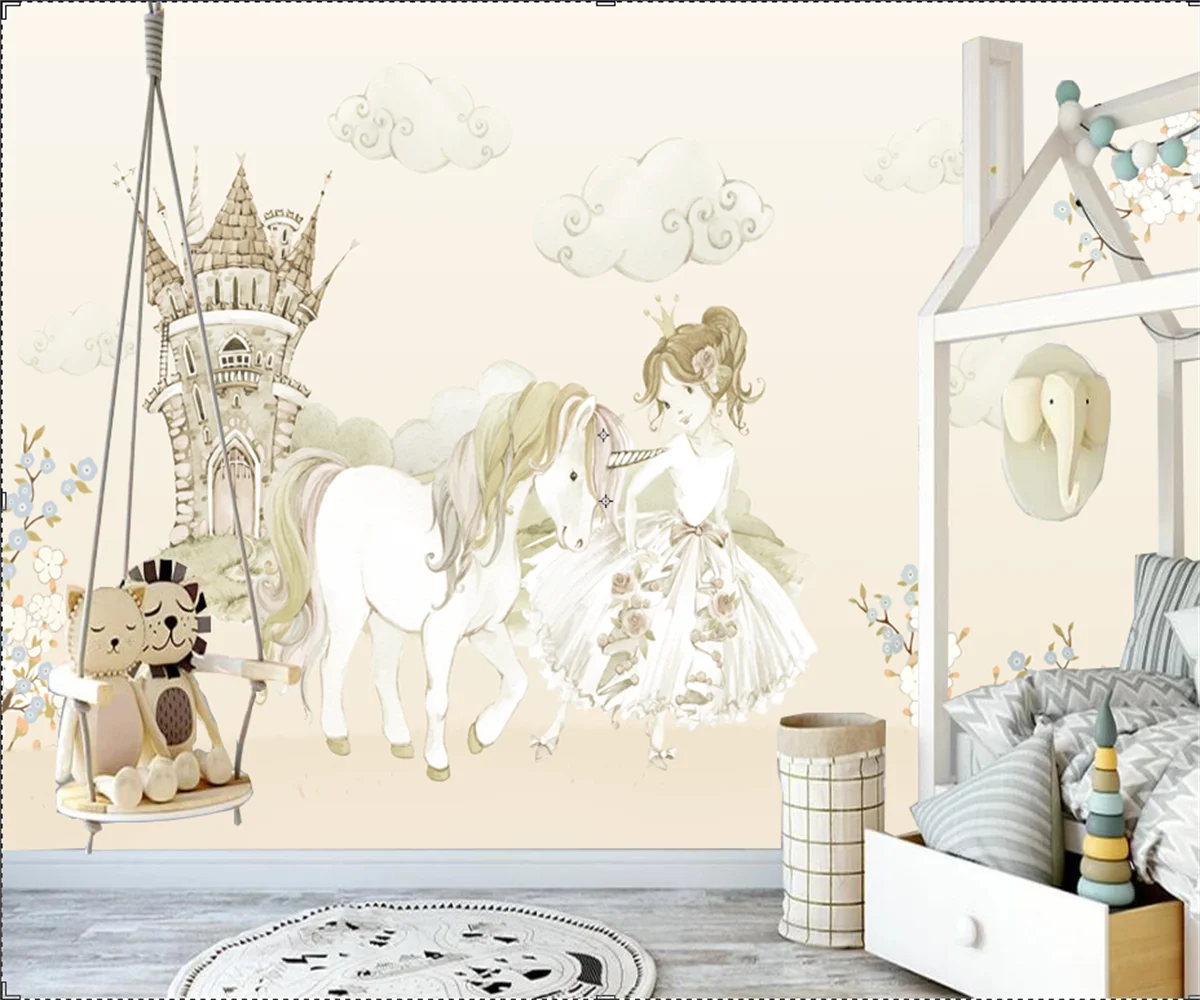 

3D stereo animal unicorn wallpaper mural living room sofa TV background non-woven custom wallpaper for walls 3 d