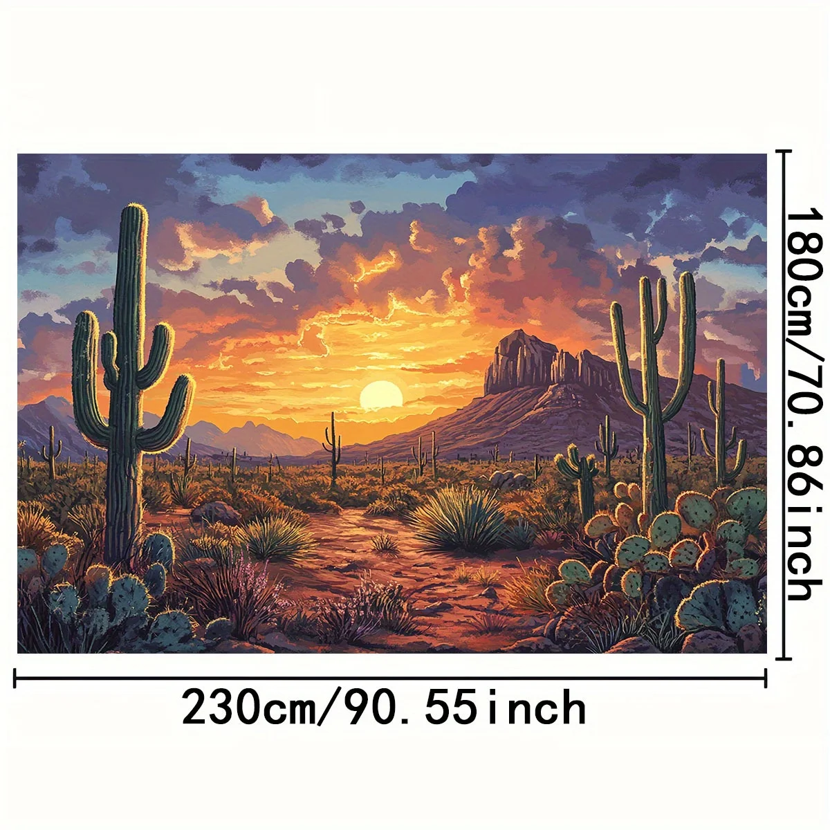 Festive atmosphere: Cactus sunset background, creating a unique Western charm; Party and Thanksgiving home decoration - view 6