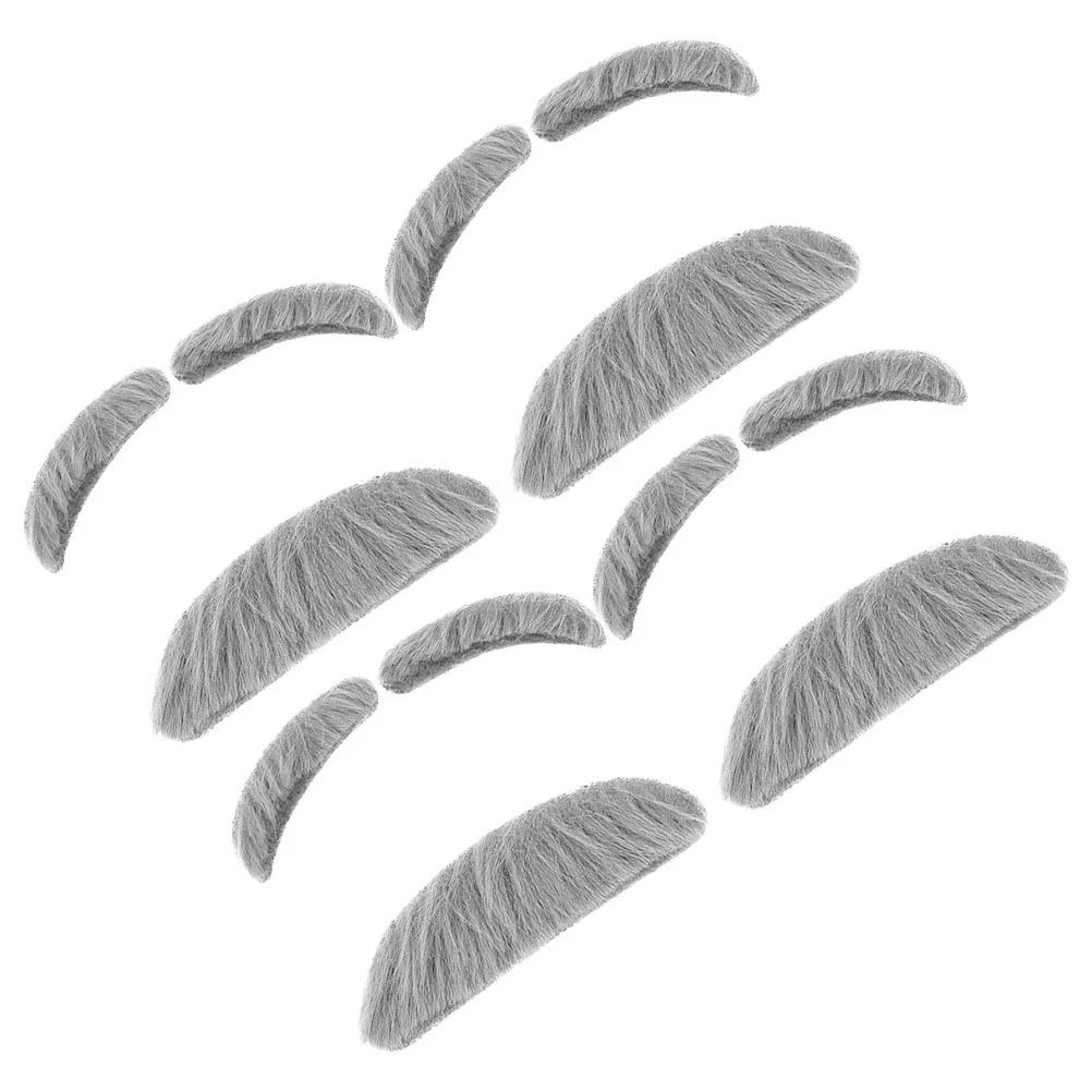 4 Sets Artificial Fake Beard Party Costume Props Self-adhesive Bread Simulated Rabbit Fur Funny Mustache Halloween Faux