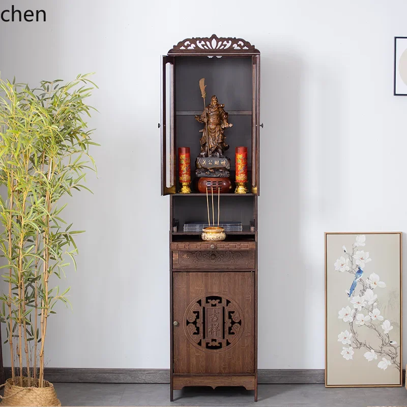 YY-  buddhist niche altar for home standing cinet with door guanyin altar cinet modern altar living room buddhist hall