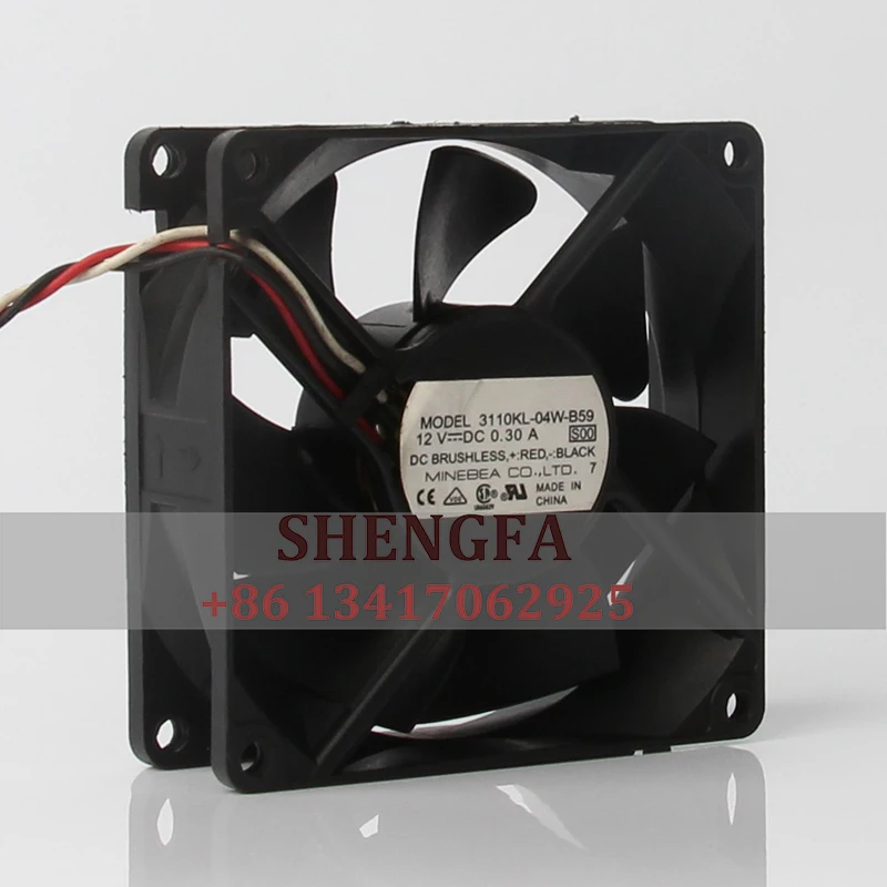 

3110KL-04W-B59 Chassis Cooling Fan 8cm 8025 DC 12V 0.30A 3wire Server Inverter Axial Case Fans