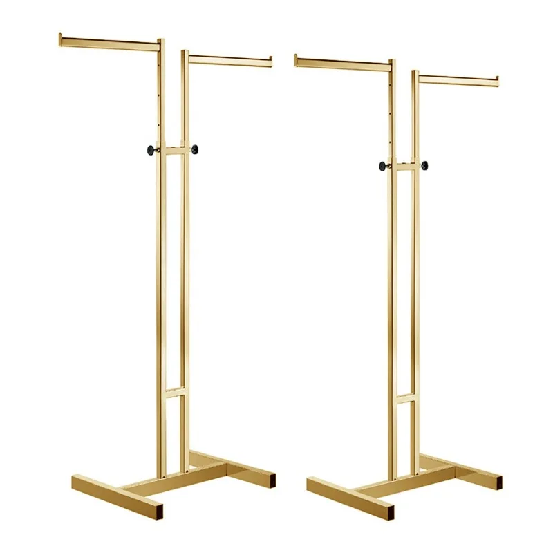 Gold Hanger Display Rack, Store Fitting Ladies Retail Store Bracket Clothing Display Rack Gold Clothing