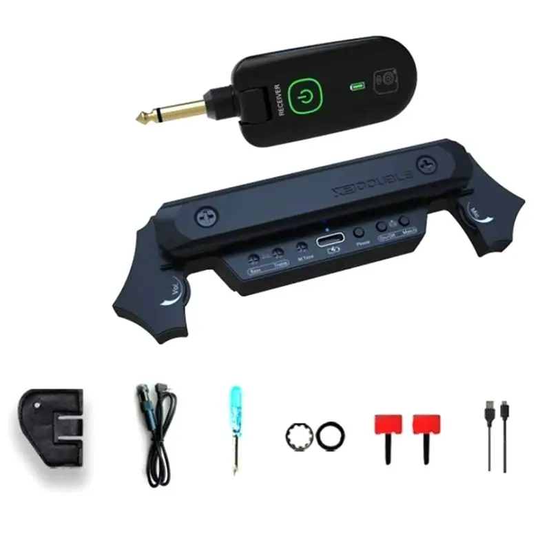 A89E-DOUBLE X2 Wireless Soundhole Pickup For 80-120Mm Sound-Hole Pickup With Receiver Microphone Black