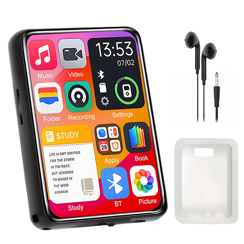 128G MP3-speler Bluetooth 5.4 HiFi MP3-muziekspeler Ingebouwde luidspreker 2,4 inch touchscreen MP4-speler met e-book/video-opname - afbeelding 1