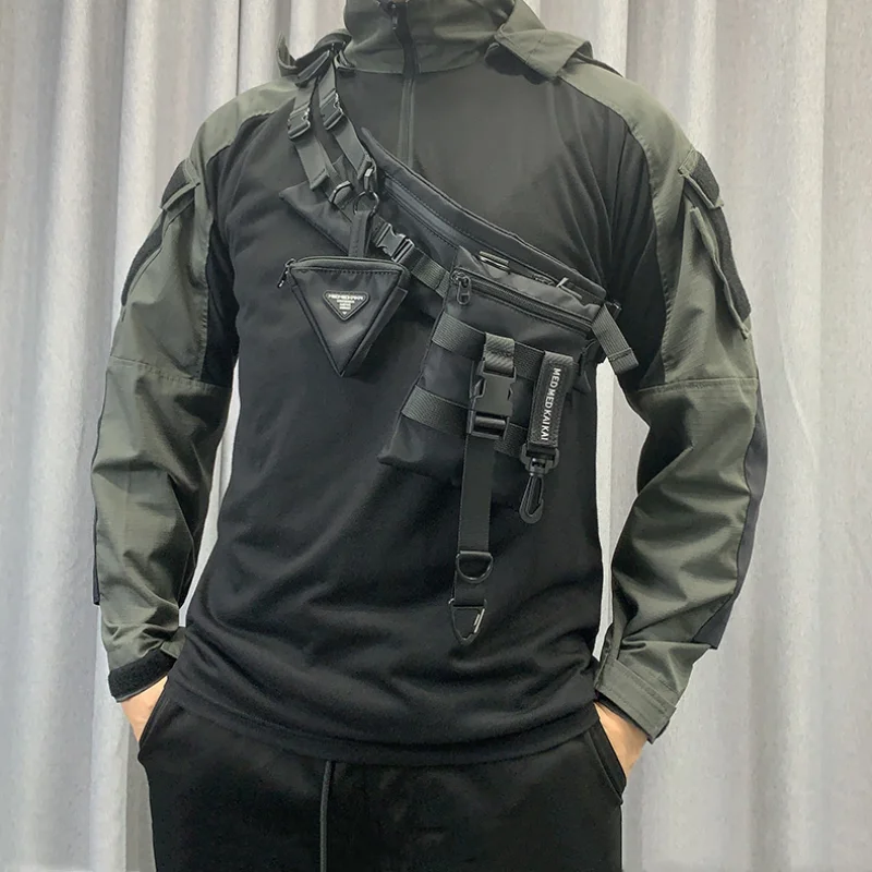 انفصال شخصية متعددة مزيج تصميم أكياس الصدر شارع العليا التكتيكية وظيفة Techwear حقائب كروسبودي hombre sreка