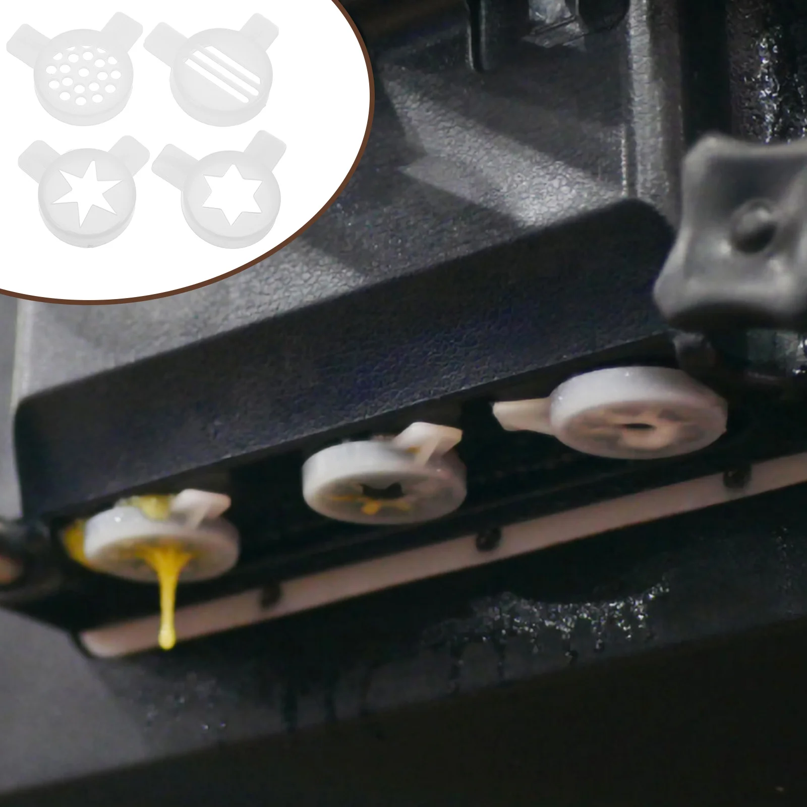 

4pcs Ice Cream Machine Shape Caps Reusable Nozzles for Replacement Star Nozzle Mould Accessories Dessert Maker Tools Parts