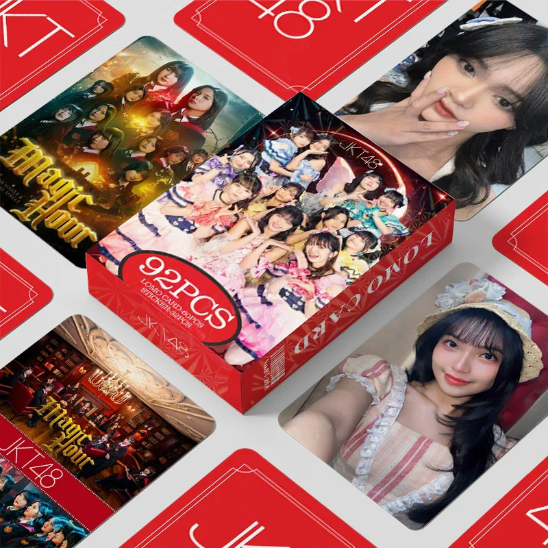 92 Pçs/set JKT48 Laser Lomo Cartão - Indonésia Girl Group Holográfico Photocard Com Adesivos Fãs Presente