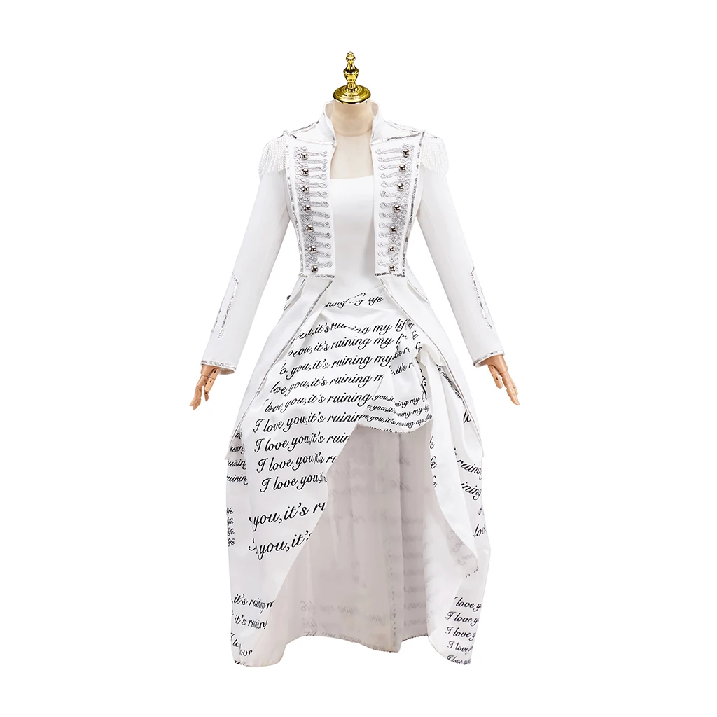 

White Tortured Dress And Coat Set Singer Concert Stage Performances Costume Women Halloween Carnival Party Outfit