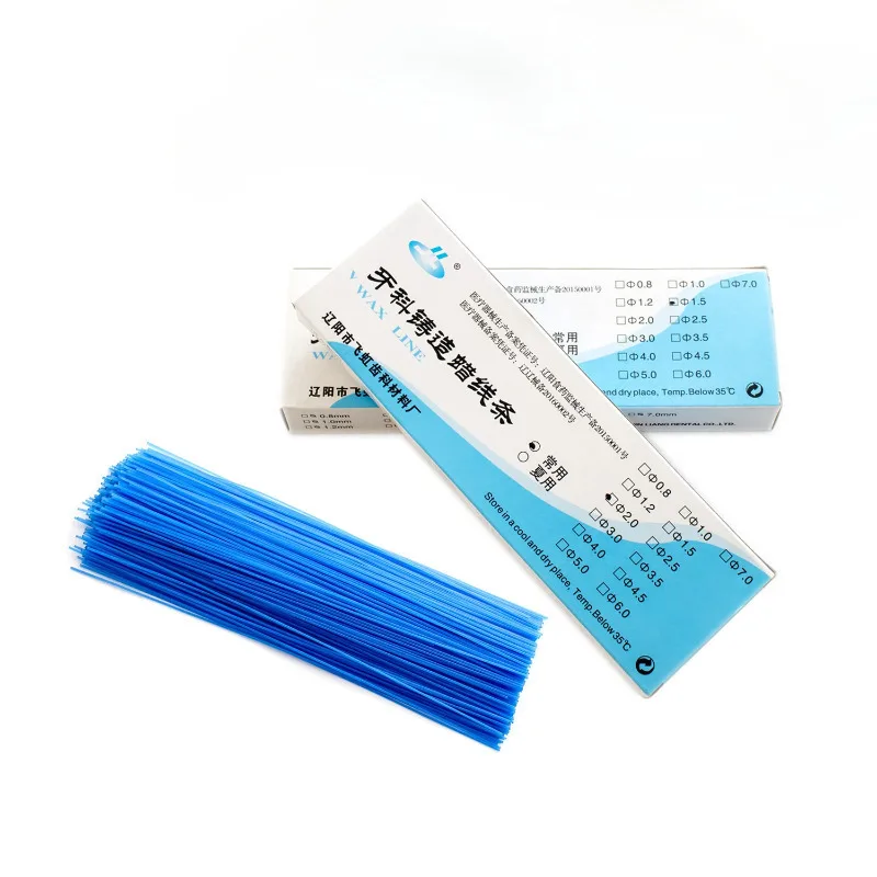1box Dental Wax Blue Line Sticks Laboratory Multiple Models Orthodontic Sprue Stick WaxDental Laboratory Tool for Jewelry Making