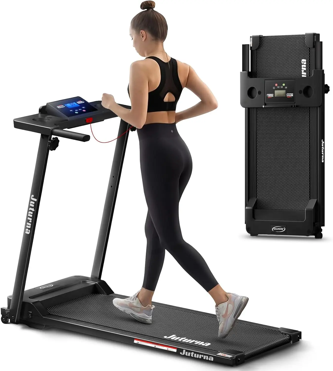 

Folding Treadmill, 3.0 HP Foldable Compact Treadmill for Home Office with 300 LBS Capacity, Walking Running Exercise Tr