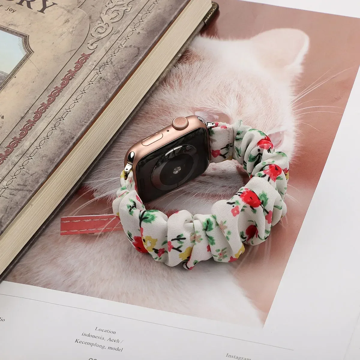 Scrunchie Strap for Apple watch band 49mm 44mm 40mm 46mm 42mm 45mm 41mm Loop Women bracelet for iWatch series 10 9 8 7 6 SE  3