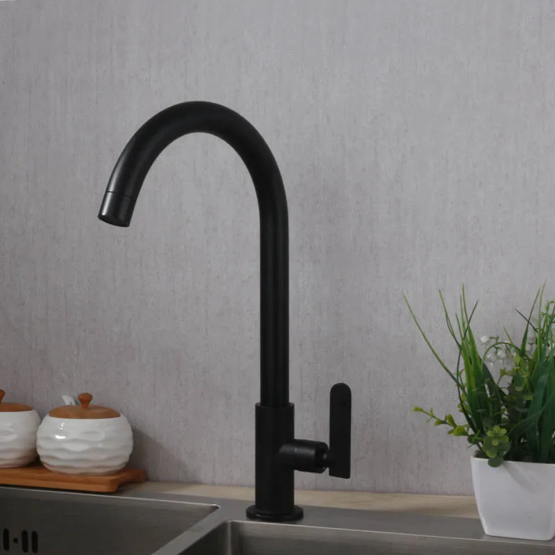 

Matte Black Kitchen faucet Replacement Stainless Steel Sink Faucet Single Handle Single Hole Kitchen Faucet 360 Rotation Tap