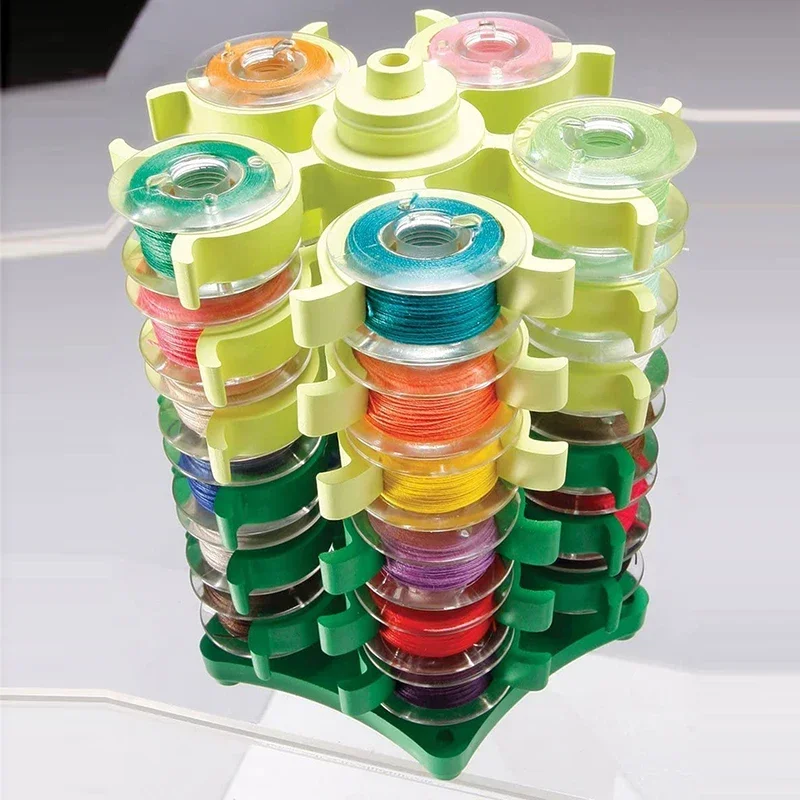 Sewing Bobbins Tower Storage Clips Stand for 30 Thread Spool Plastic Holder Clamps Organizer Sewing Machine DIY Embroidery Tool