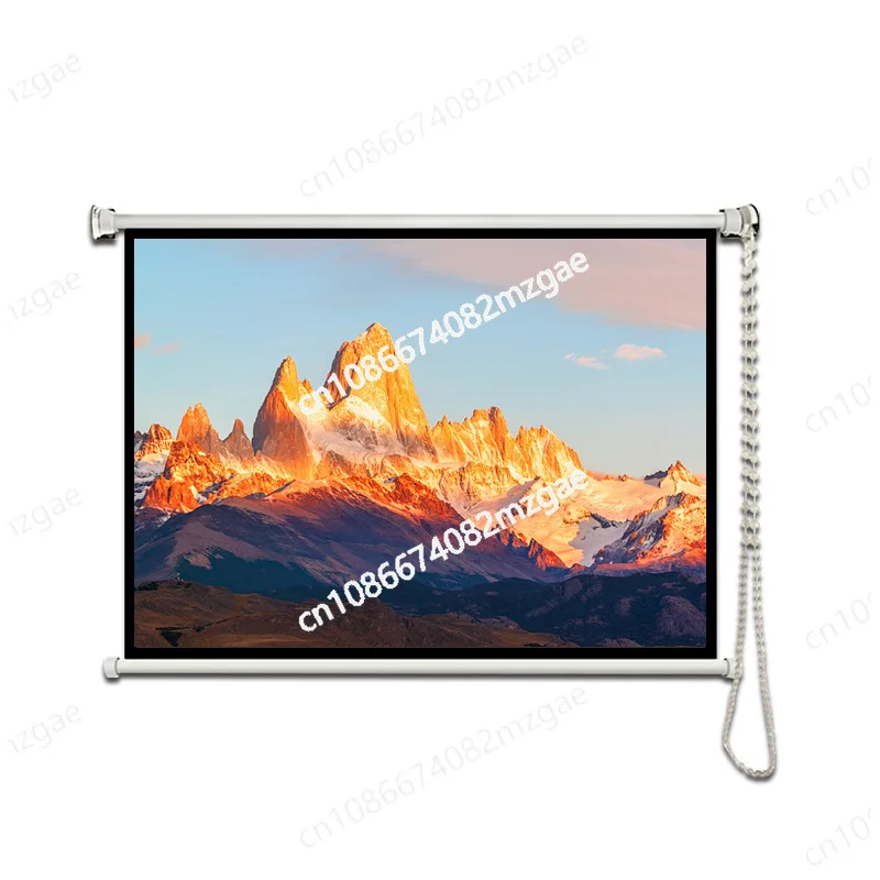 Portable High-definition Home Projector Screen 60 Inch Hand-pulled Lifting Self-locking Electric Drop Down Projector Screen