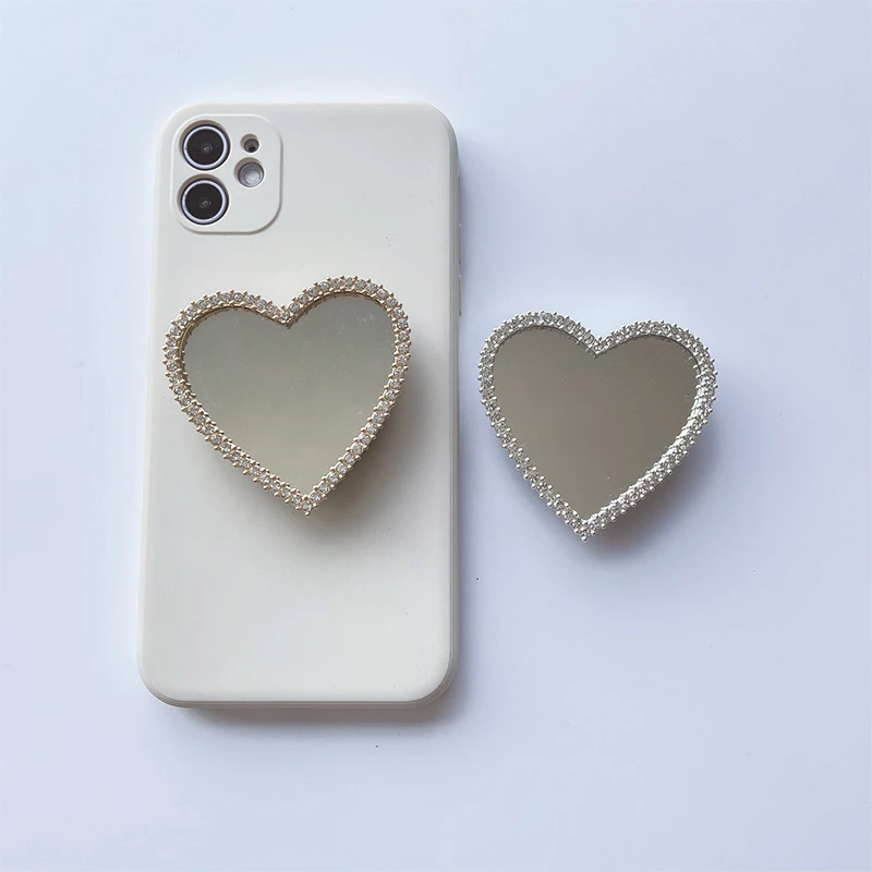 Niedliche Herzspiegel-Griff-Tok-Halterung für iPhone 16 15, Samsung, universelles Handy-Zubehör, Handy-Halter, Griff-Tok-Ständer – Detail 4