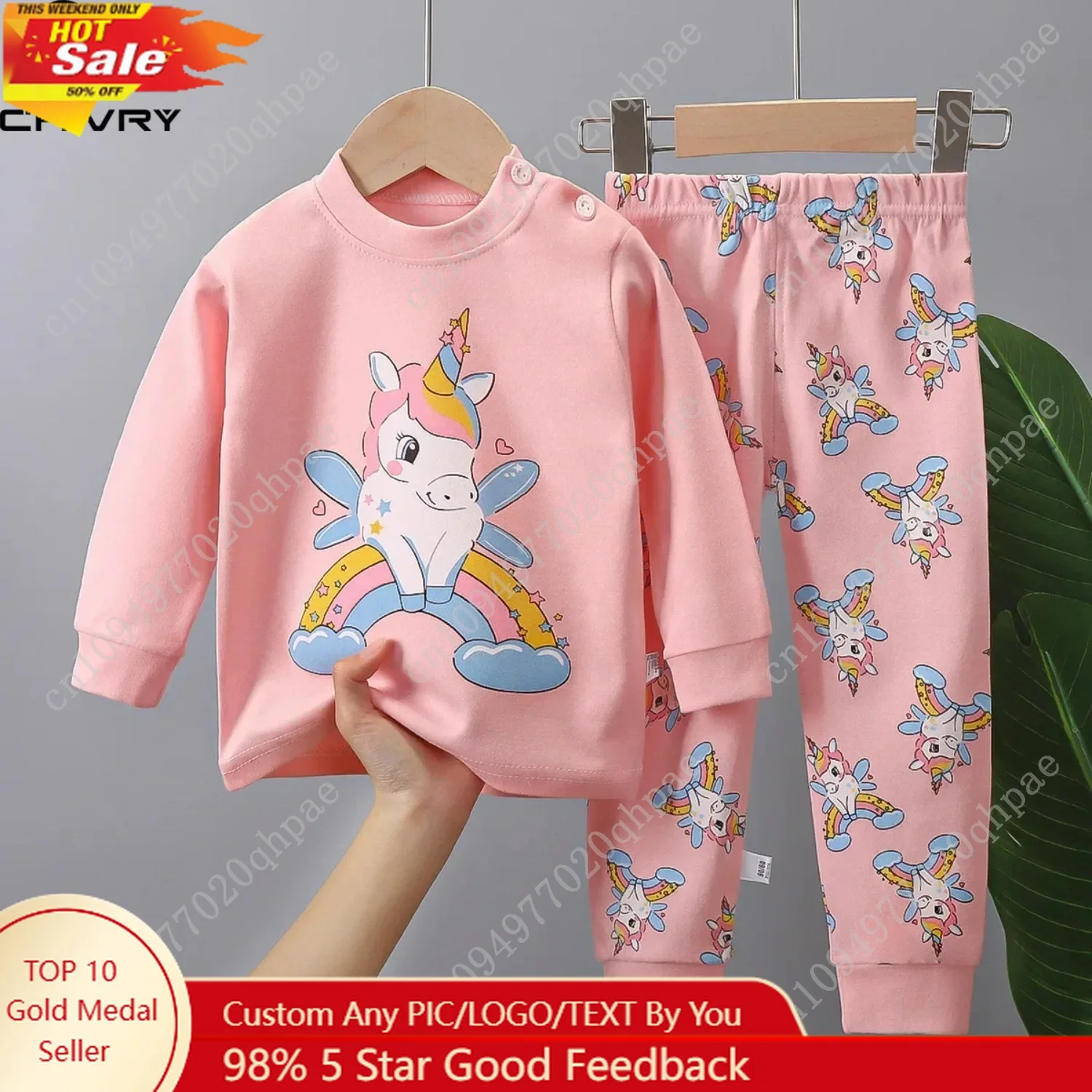 

2025 New Kids Autumn Warm Pajamas Baby Boys Girls Cartoon Dinosaur Long Sleeve T-Shirt with Pants Pyjamas Toddler Clothing Sets