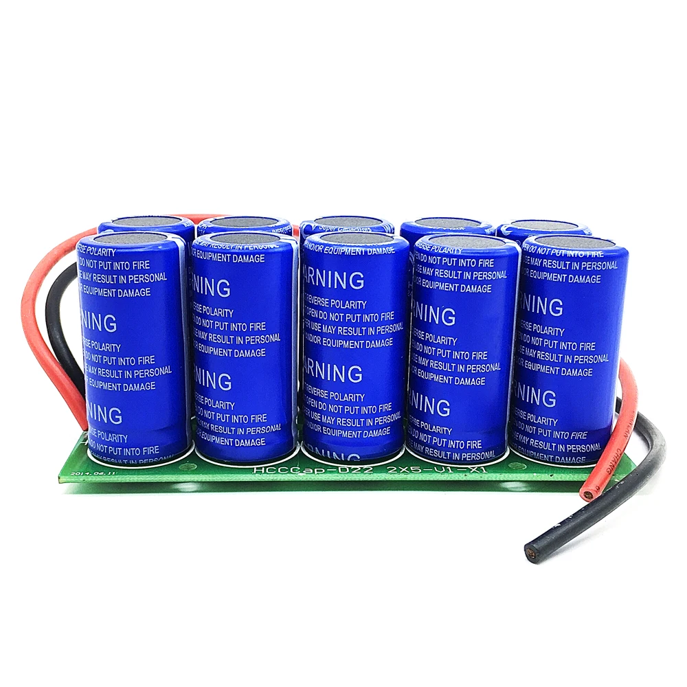 Imagem -04 - Dupla Linha Farad Capacitor Módulo de Capacitor Super Farad Automotivo com Cabo 27v 12f 2.7v 120f 10 Pcs por Conjunto