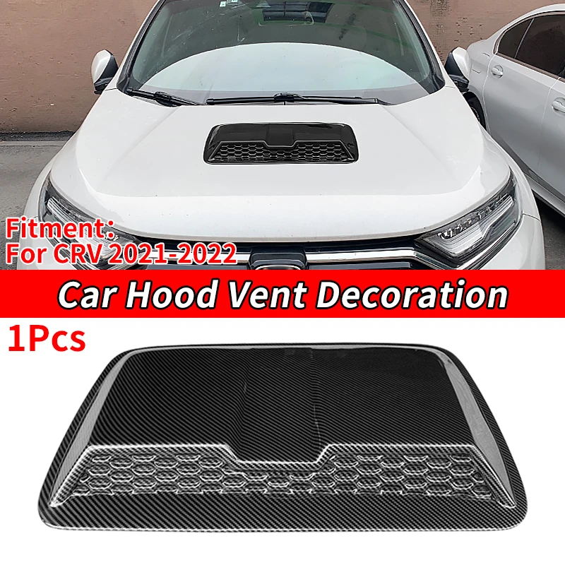 

Front Air Hood Vent Scoop Trim Gloss Black Car Upper Engine Bonnet Cover Decoration ABS Plastic Sticker For Honda CRV 2021-2022