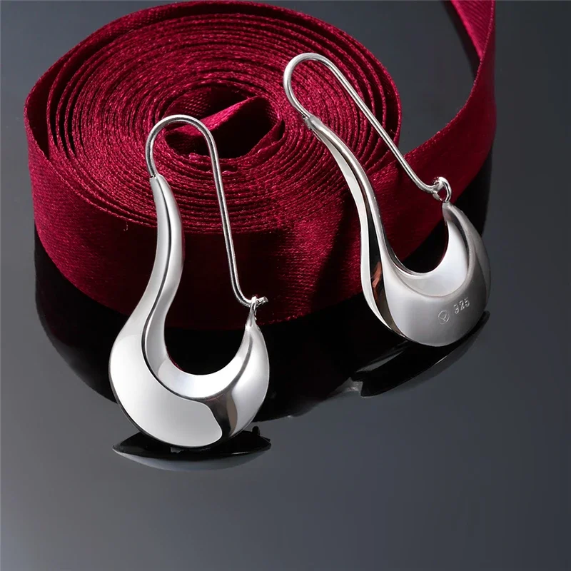 Fine Silver Plated Drop Earrings Charm for Women Jewelry Fashion Wedding Engagement Party HOOP Nice Gift