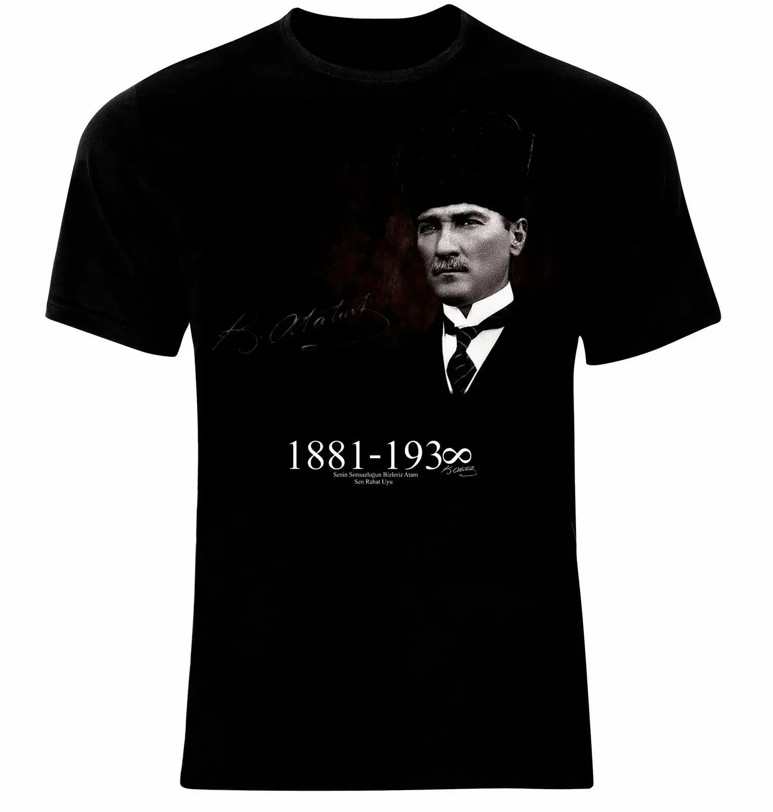 

Mustafa Kemal Ataturk Turkey T-Shirt 100% Cotton O-Neck Summer Short Sleeve Casual Mens T-shirt Size S-3XL