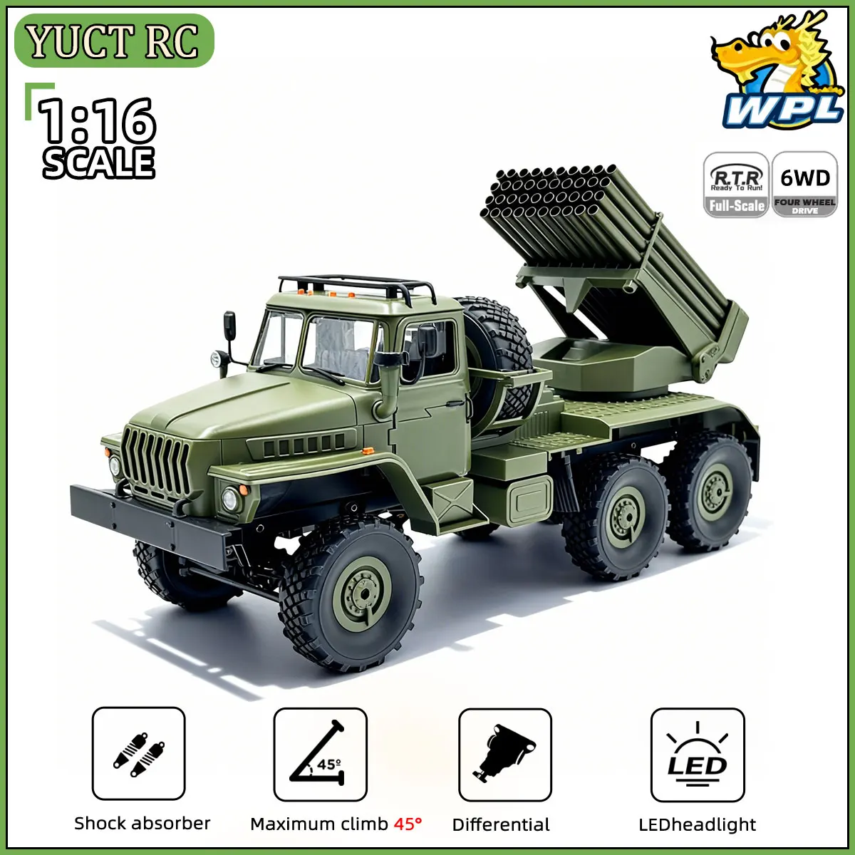 

WPL B36-2 BM-21 масштаб 1:16 6WD RC военный транспортный грузовик полномасштабный внедорожный альпинистский автомобиль с дистанционным управлением игрушка для хоббистов