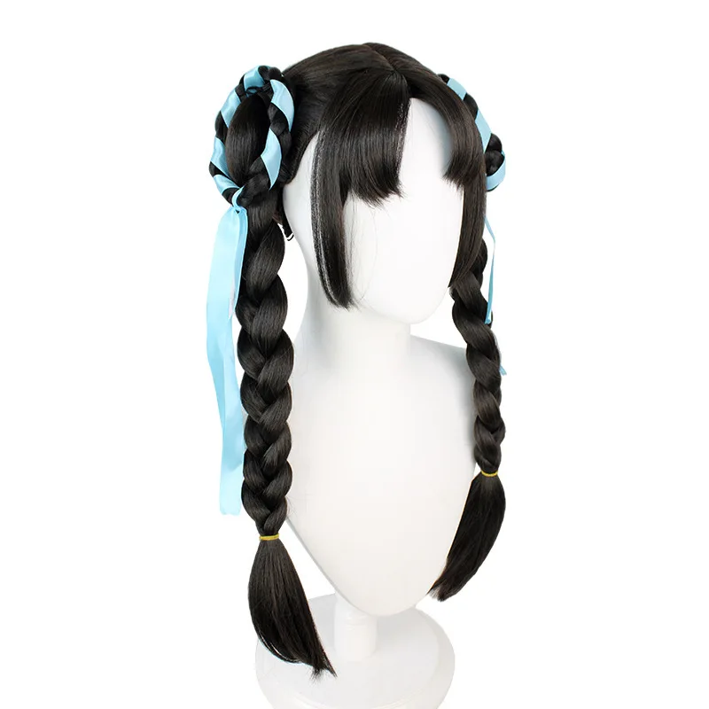 Animation Wig Remembering the South Poetry Jiangnan Xishi Cosplay Jiangnan Girls Braided Wig Chemical Fiber Headgear Wig