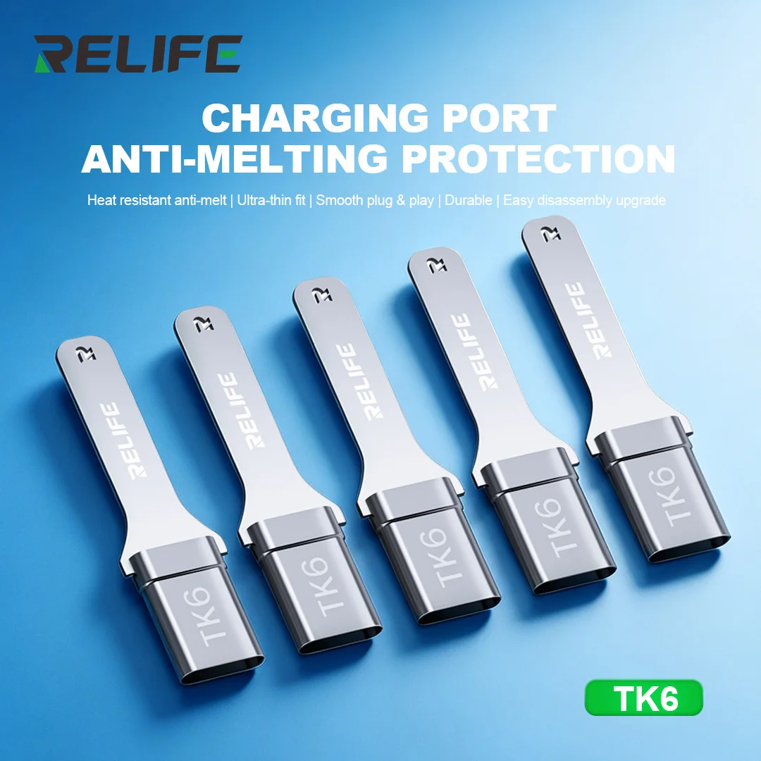 RELIFE TK6 Type C Charging Port Anti Melting Protection Tool High Temperature Resistant Stainless Steel Precise Positioning Dura