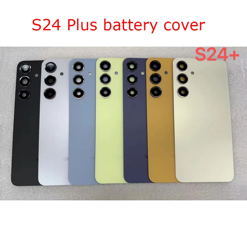 

For Samsung Galaxy S24 Plus Glass Battery Cover Hard Back Door S24 Plus 5G Rear Lid Case Housing With Camera Lens Adhesive