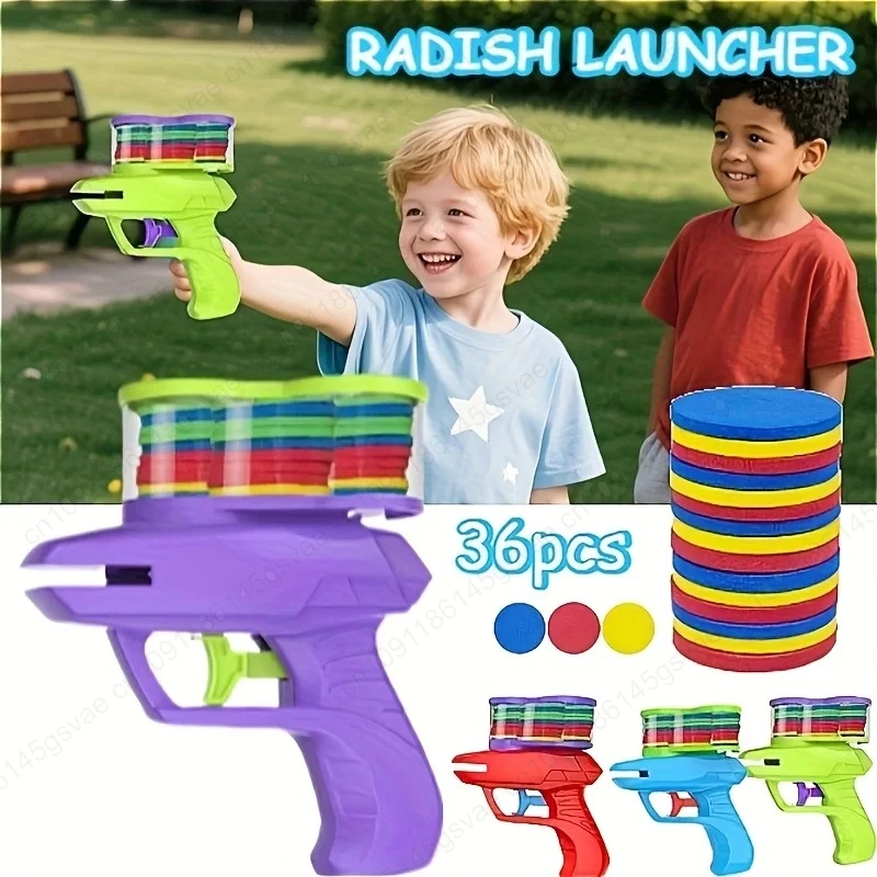 أطباق محمولة باليد من إسفنج UFO الناعم - لعبة مسدسات ملونة نابضة بالحياة للأعمار من 3 سنوات فما فوق، معارك تفاعلية متعددة اللاعبين بين الوالدين #1