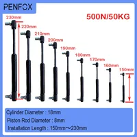 1 unidad de barras de puntal universales de 150mm-230mm 500N/50KG, amortiguador de resorte de Gas, soporte de elevación hidráulica, barra de puntal, cama RV, máquina de coche