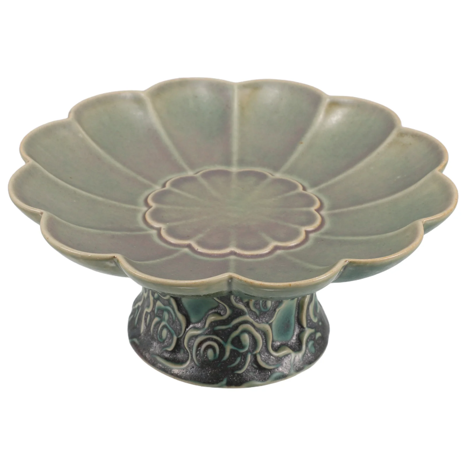 

Footed Serving Tray Retro Key Dish Bowl for Entryway Hallway Kitchen Decorative Ceramic Fruit Plate Table Centerpiece