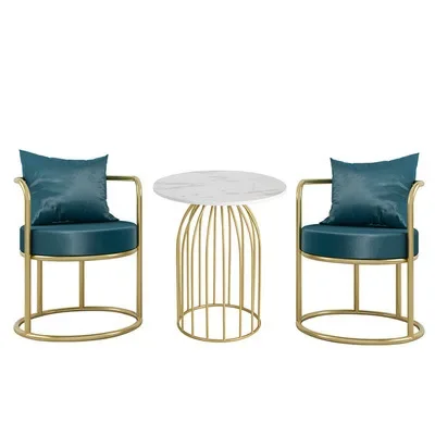 Internet celebrity balcony small table and chairs, leisure chair three-piece tea table and chair combination