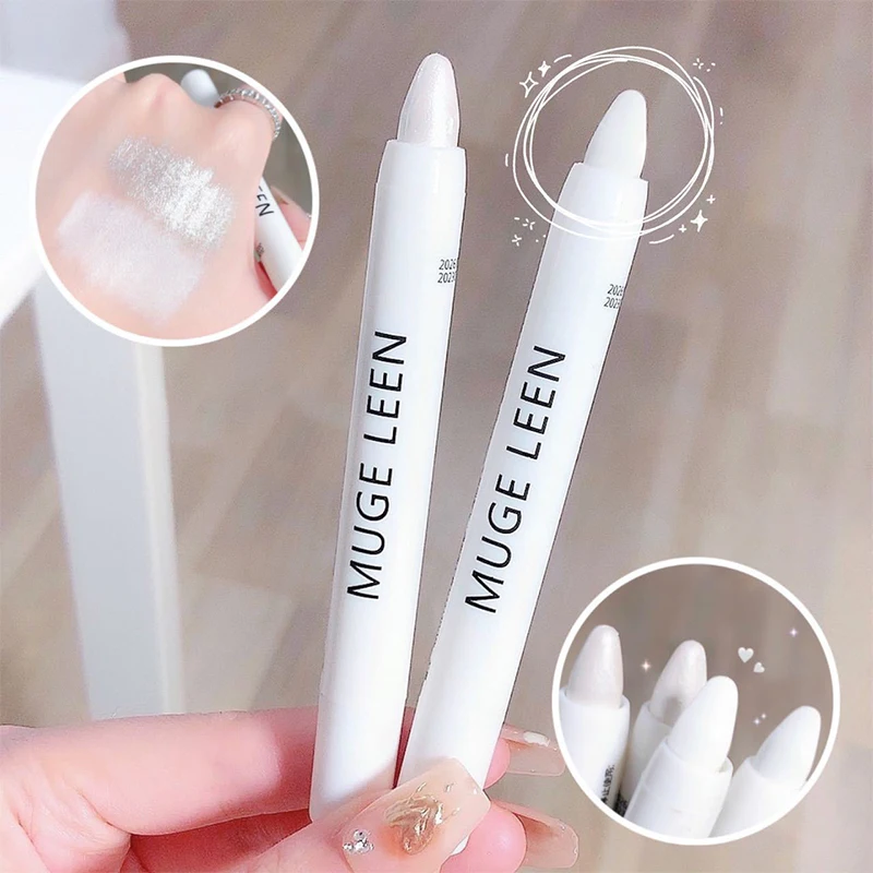 Pearl White Eyeliner Pencil Matte Eyes Head Brightening Flash Highlighter Eyeshadow Stick Waterproof Lying Silkworm Pen Cosmetic