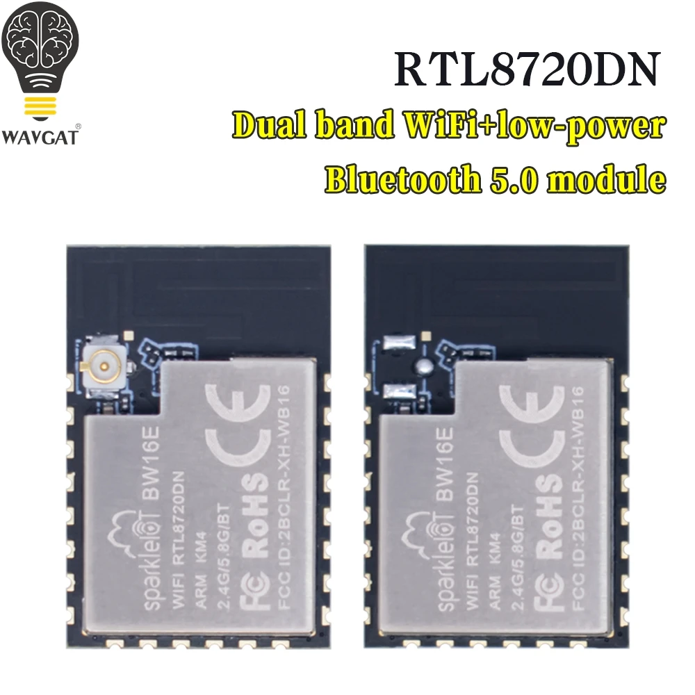 BW16 RTL8720DN 5.0 Dual-band WiFi Module IIC I2C/SPI/UART/PWM Interface 3.3V 2.4G 5G Board PCB IPEX Antenna