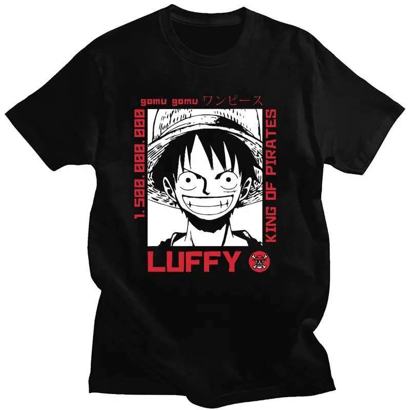 

American T-shirt Japanese Anime ONE PIECE ONE PIECE Luffy LUFFY Men's and Women's Short-sleeved Summer Versatile