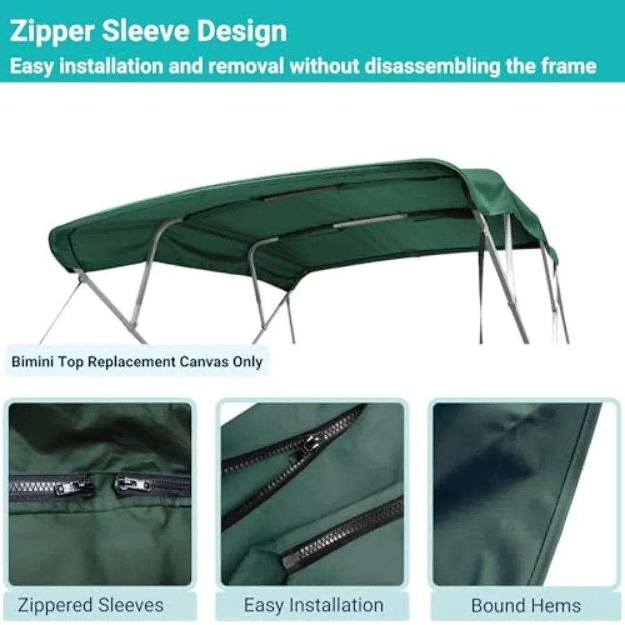 4 القوس بيميني العلوي استبدال غطاء 10 أقدام طويلة دائم البحرية الصف قماش الشمس الظل قارب المظلة للخارجية المائية حماية