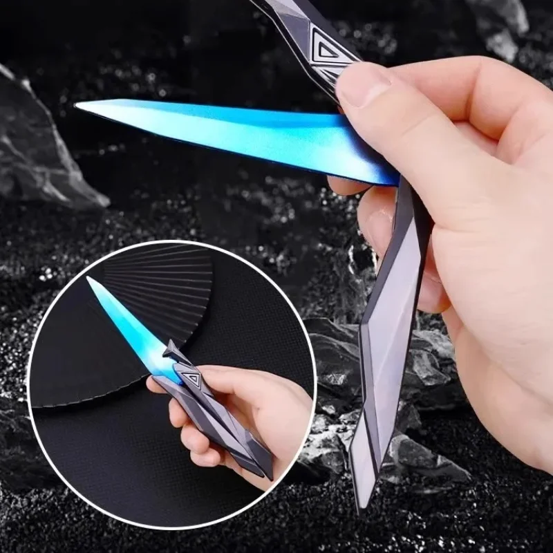 Tactical Shooter Foldable Butterfly Blade - 3D Engraved Collectible ABS Knife, Portable Melee Gear for Cosplay/Gaming Accesso