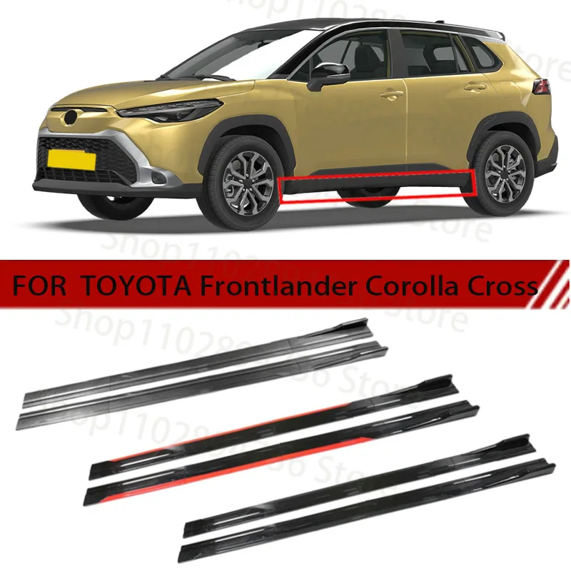 FOR TOYOTA Frontlander Corolla Cross 2M Car Side Skirt Extension Plate Lip Separator Bumper 2.18M Racing Side Spoiler