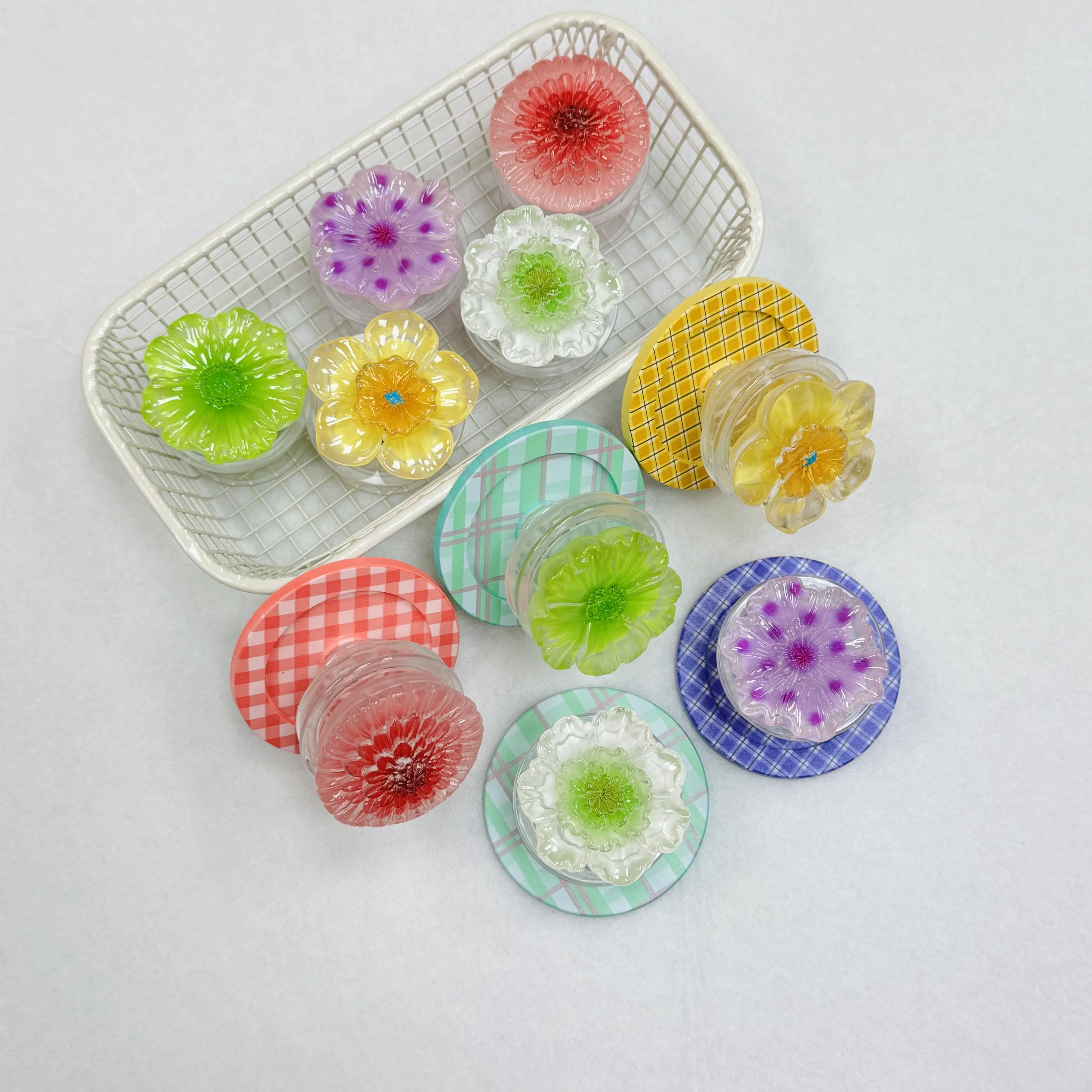 

3D Flower Phone Stand Ice Translucent Flower Phone Stand Flower Luminous Decoration Phone Magnetic Holder For iPhone Samsung