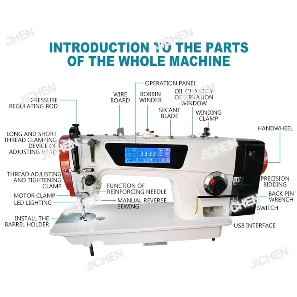 ماكينة تشذيب وخياطة الخيط الأوتوماتيكية من JC، ماكينة كمبيوتر مسطحة صناعية سميكة ورقيقة عالمية عالية السرعة، علامة تجارية جديدة،
