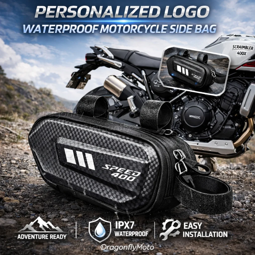 

For Triumph Scrambler 400X Speed 400 2023 2024 Motorcycle Side Bag Personalized Logo Waterproof Hard Shell Saddlebag