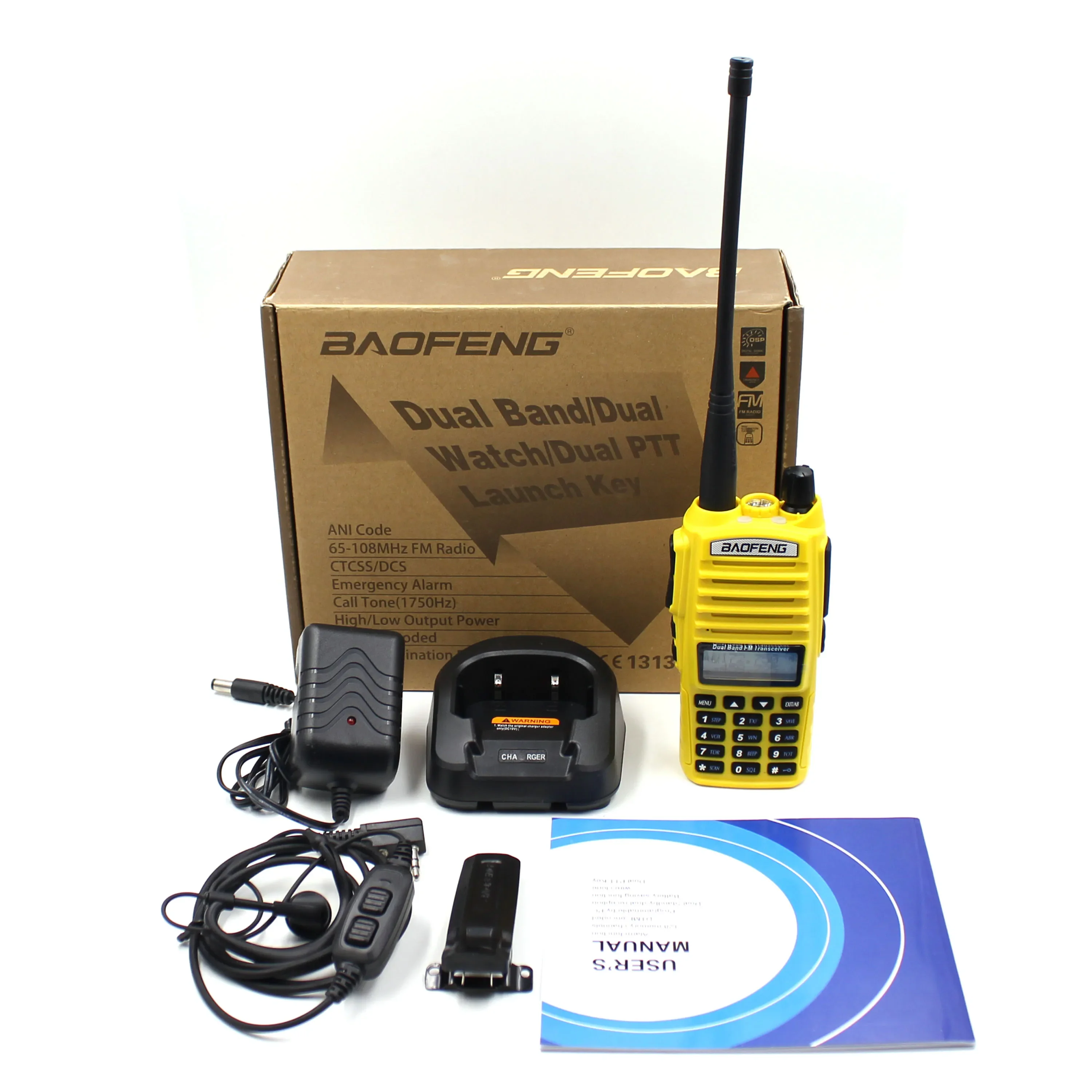 Radio HT BAOFENG UV-82 5W Kuning Merah Biru VHF UHF Dual Band HAM 70cm Berbagai Warna Mini Walkie Talkie (Dijual)