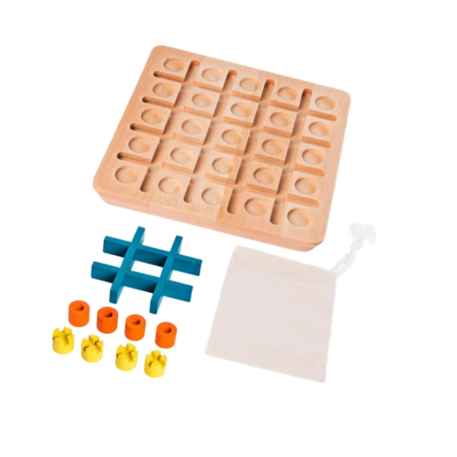 Wooden Tic TAC Toe Game Travel Game Portable Classic Board Game Family Game Educational for Kids Family Friends Party Favors