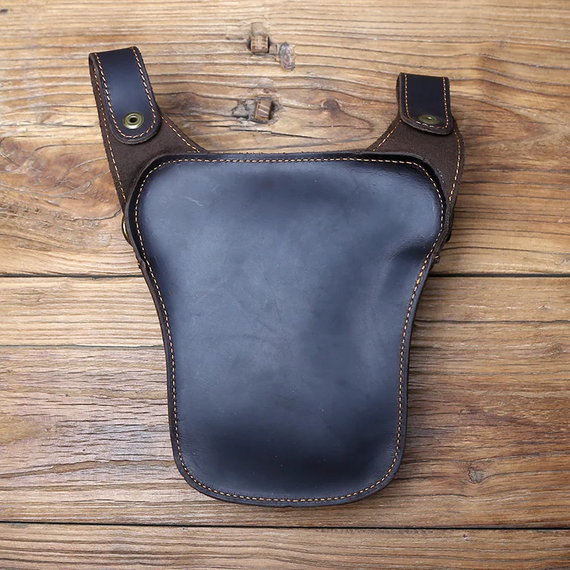Nzpj Vintage Echt leder Herren Hüft tasche natürliche Rindsleder Outdoor Motorrad Herren tasche verrückte Pferd Leder Handy tasche – Detail 17